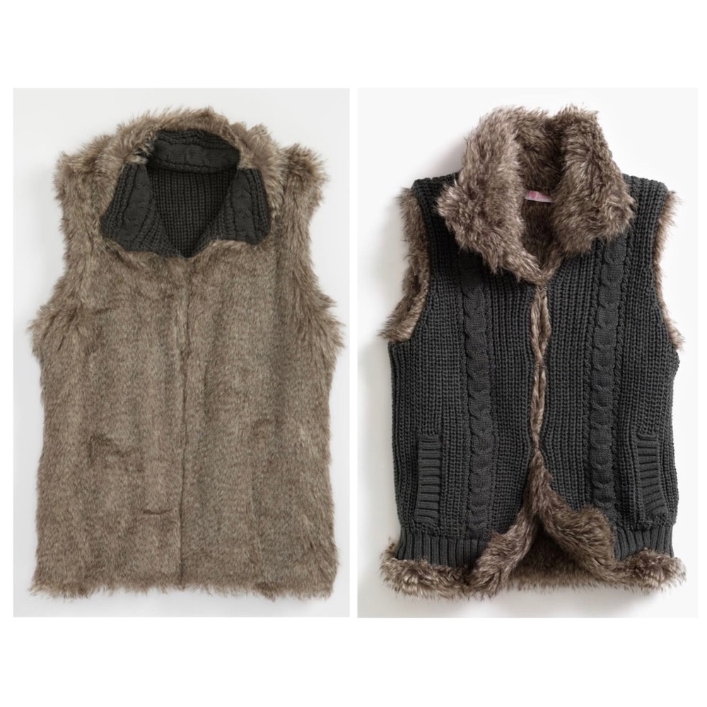 3/$13🌵Reversible Faux Fur Sweater Vest